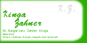 kinga zahner business card